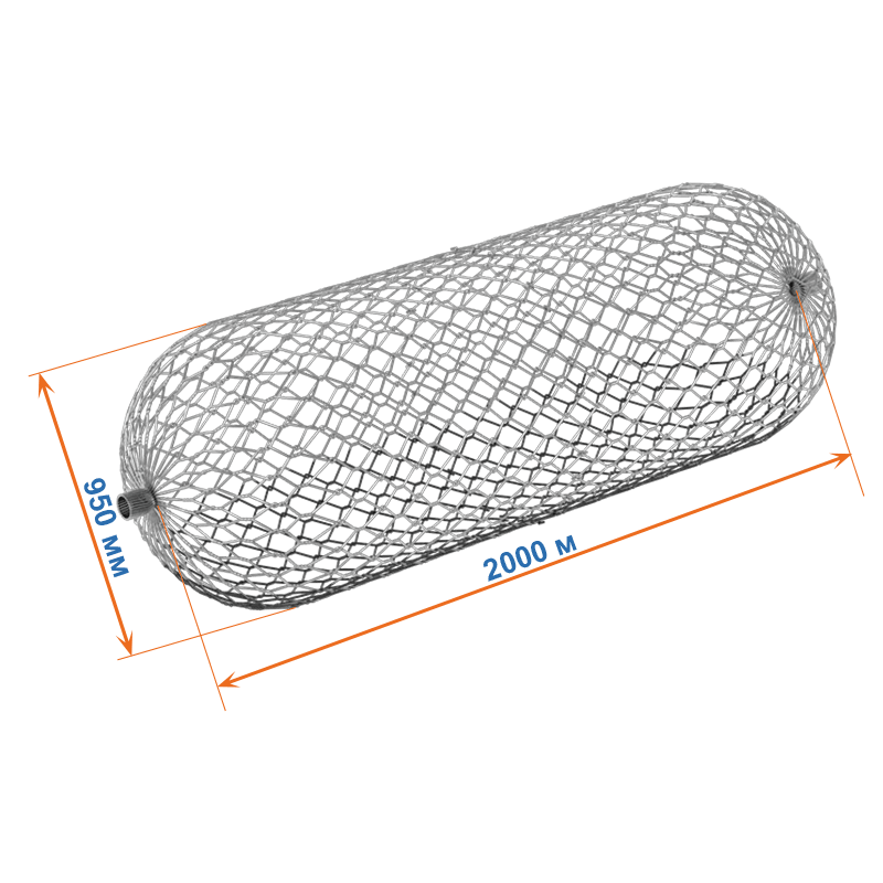 Габион цилиндрический 2х0,95х0,94 оцинкованный, Ø проволоки 3,0мм, размер ячейки 8х10 см фото